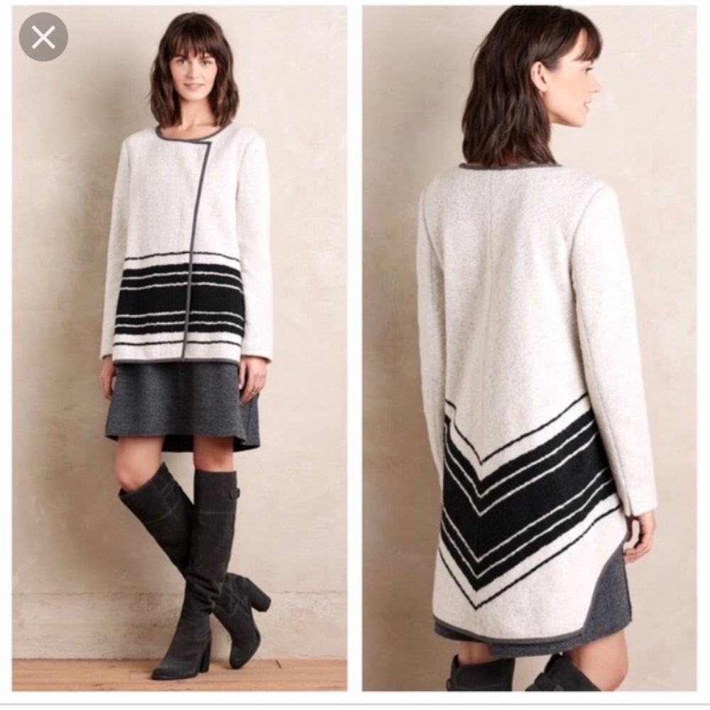 Elevenses Striped Ardsley Coat-NWT